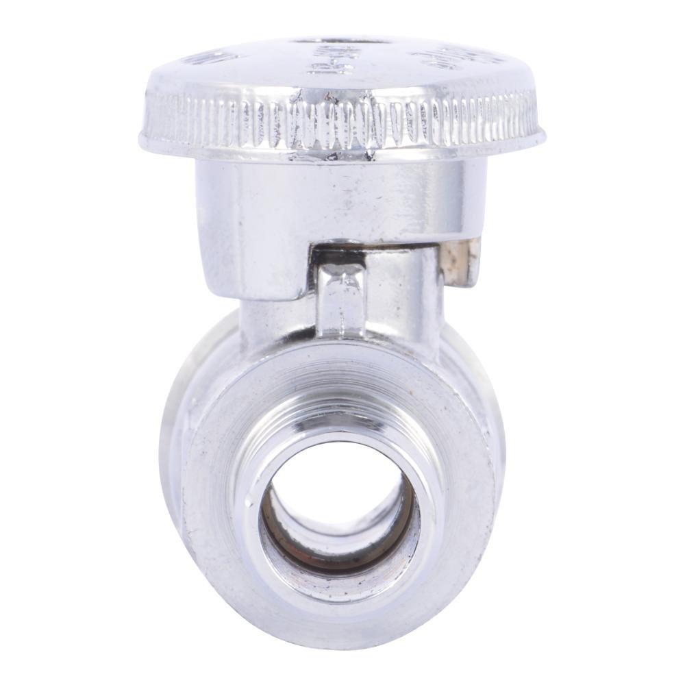 SharkBite&reg; Chrome Plated Barbed x MPT Oval Handle Straight Supply Stop Valve in Chrome Plated 