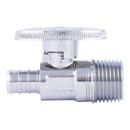 SharkBite&reg; Chrome Plated Barbed x MPT Oval Handle Straight Supply Stop Valve in Chrome Plated 