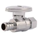 1/2 x 3/8 in. Barbed x OD Compression Oval Handle Straight Supply Stop Valve in Chrome Plated