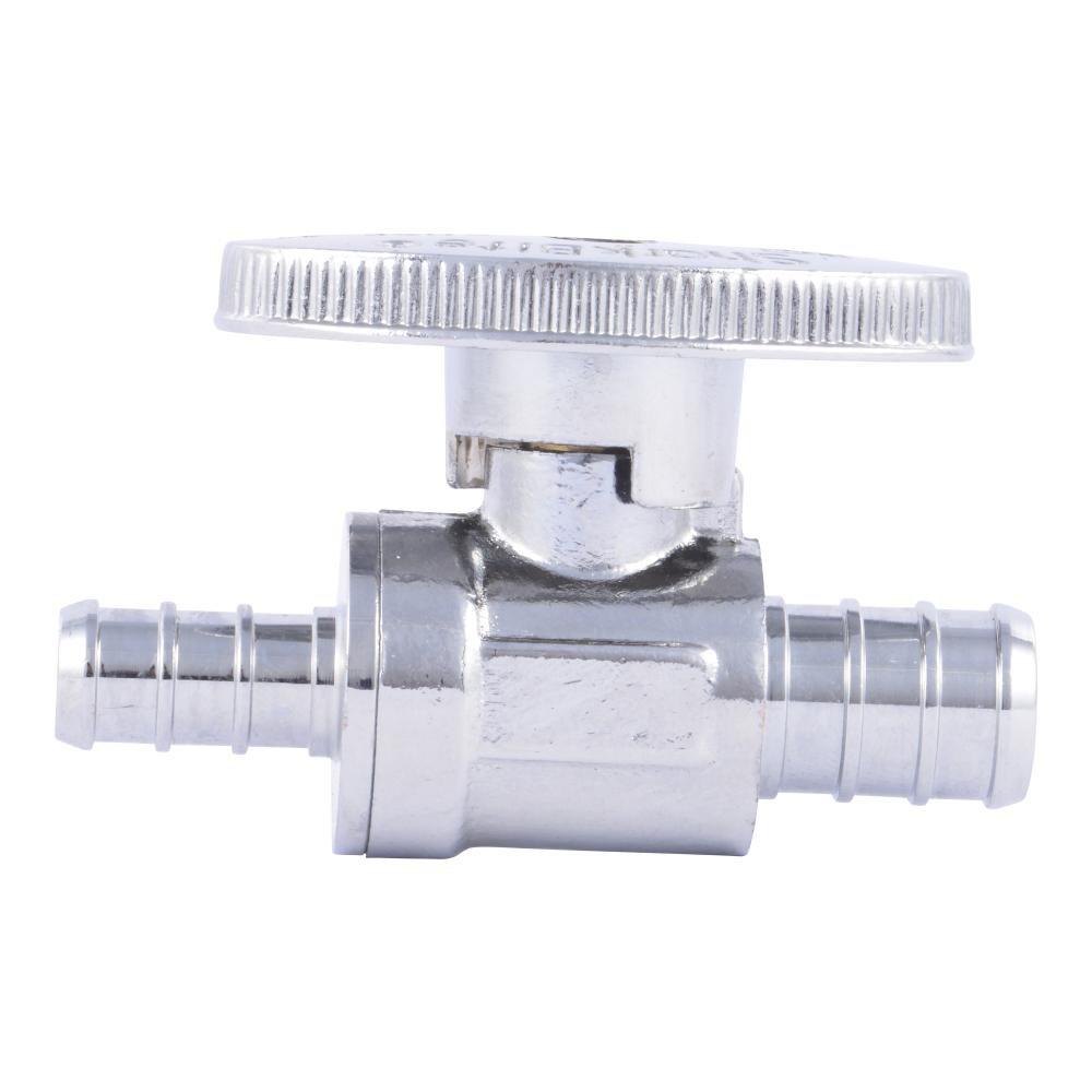 SharkBite&reg; Chrome Plated Barbed Oval Handle Straight Supply Stop Valve in Chrome Plated 