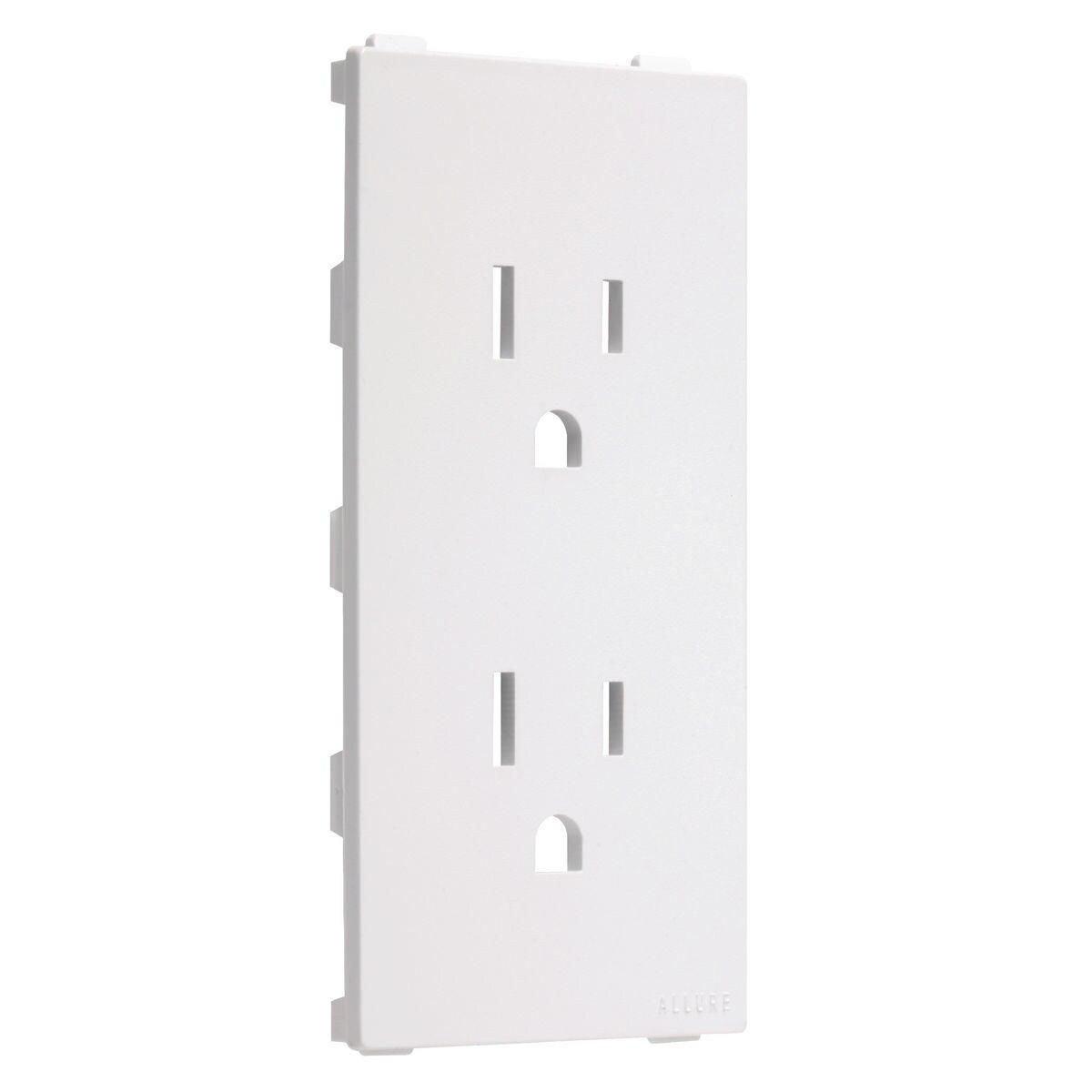 TayMac&reg; White 3-71/100 x 6/25 x 1-81/100 in. Plastic 1-Gang Duplex Insert Wall Plate 