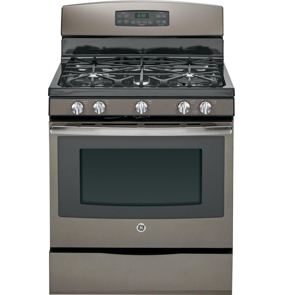 GE&reg; Slate 30 in. Gas 5-Burner Sealed Freestanding Range 