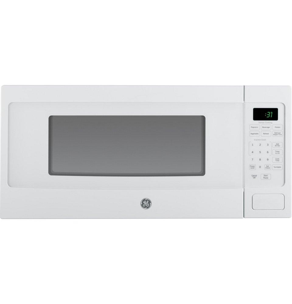 GE&reg; White 1.1 cu. ft. 800 W Countertop Microwave 