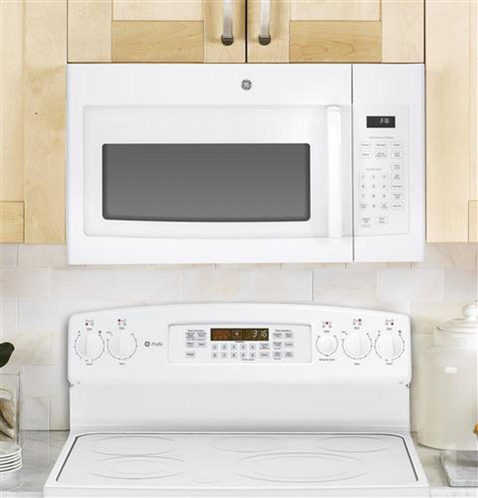 GE&reg; White 1.6 cu. ft. 1000 W Over-the-Range Microwave 