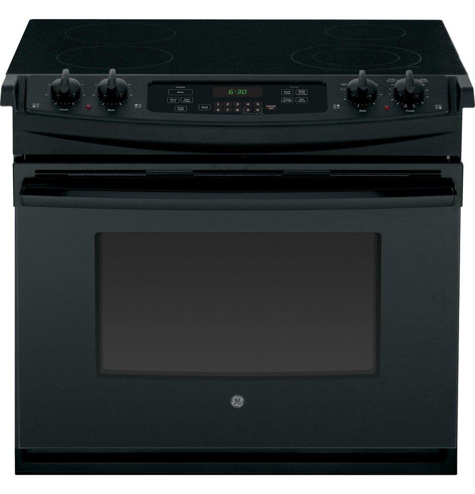 GE&reg; Black 31-1/4 in. Electric 4-Burner Smoothtop Drop-In Range 