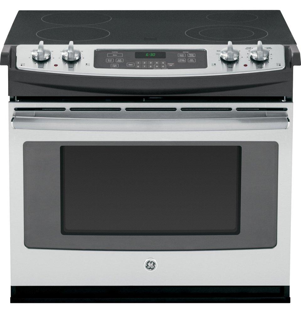 GE® Stainless Steel 31-1/4 in. Electric 4-Burner Smoothtop Drop-In Range 