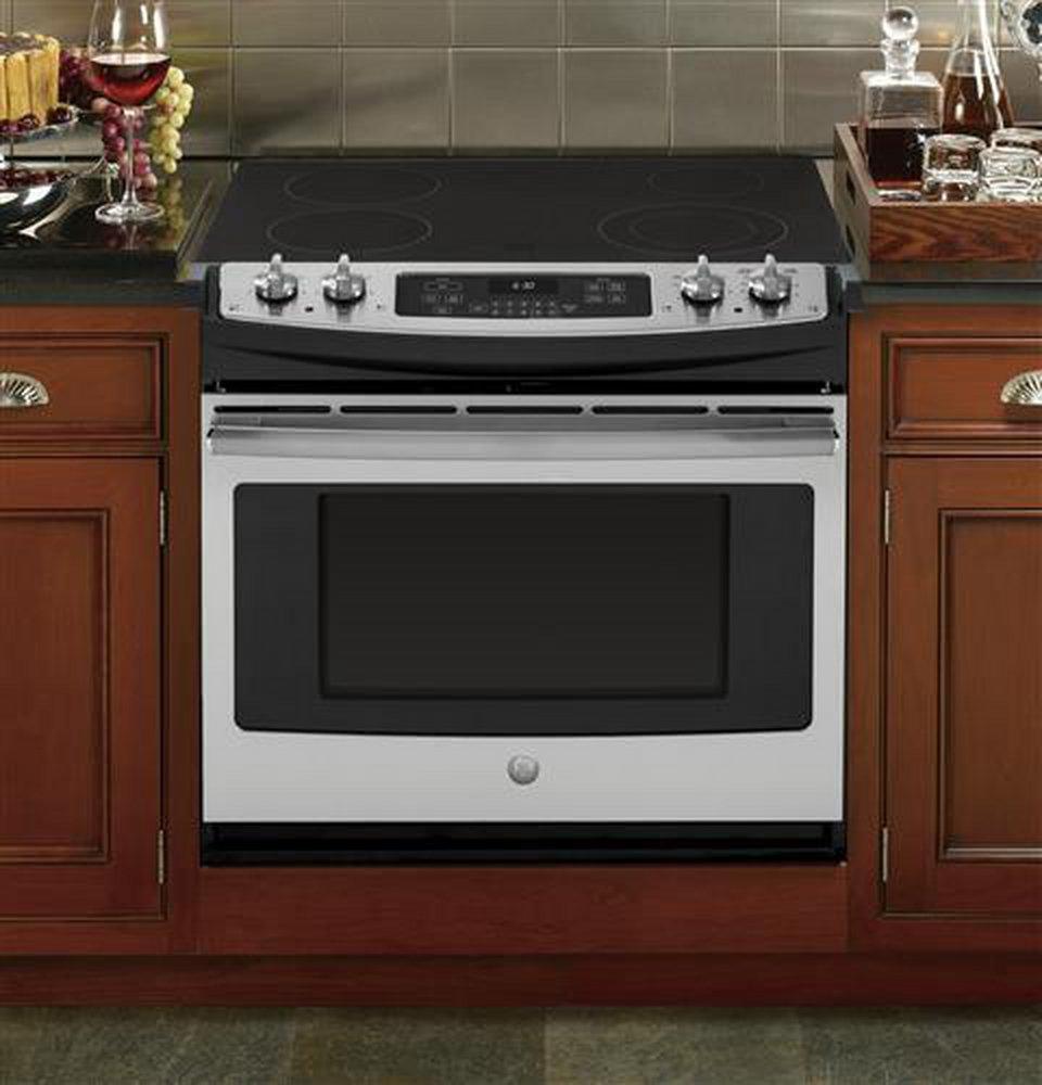 GE® Stainless Steel 31-1/4 in. Electric 4-Burner Smoothtop Drop-In Range 