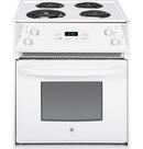 GE&reg; White on White 27-1/8 in. Electric 4-Burner Coil Drop-In Range 