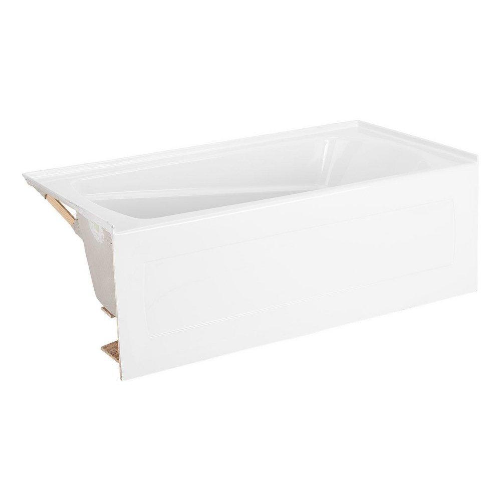 Signature Hardware White 59-3/4 x 30 in. Three Wall Alcove Soaker Bathtub in White 