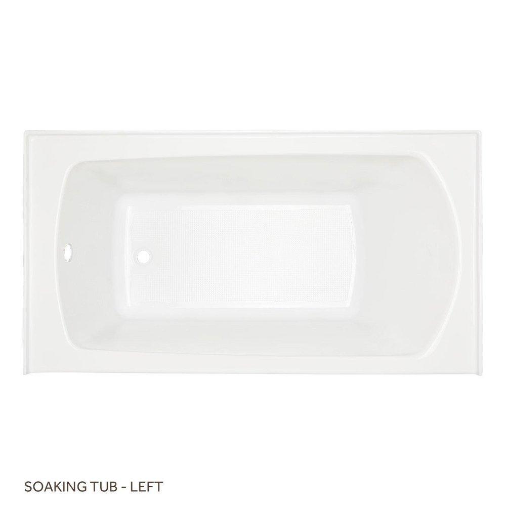 Signature Hardware White 59-3/4 x 30 in. Three Wall Alcove Soaker Bathtub in White 