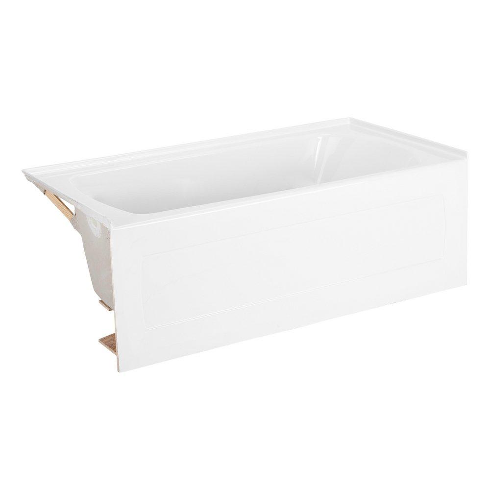 Signature Hardware White 59-3/4 x 30 in. Three Wall Alcove Soaker Bathtub in White 