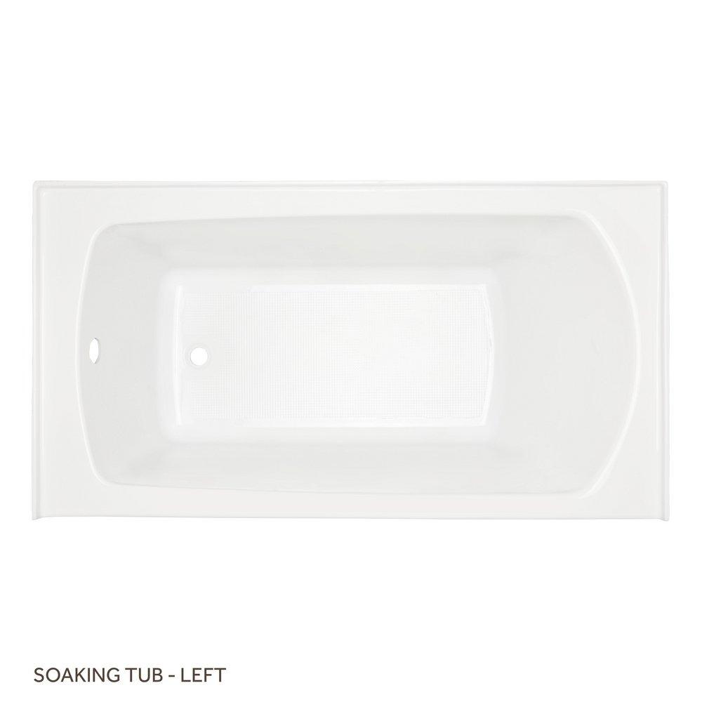 Signature Hardware White 59-3/4 x 30 in. Three Wall Alcove Soaker Bathtub in White 
