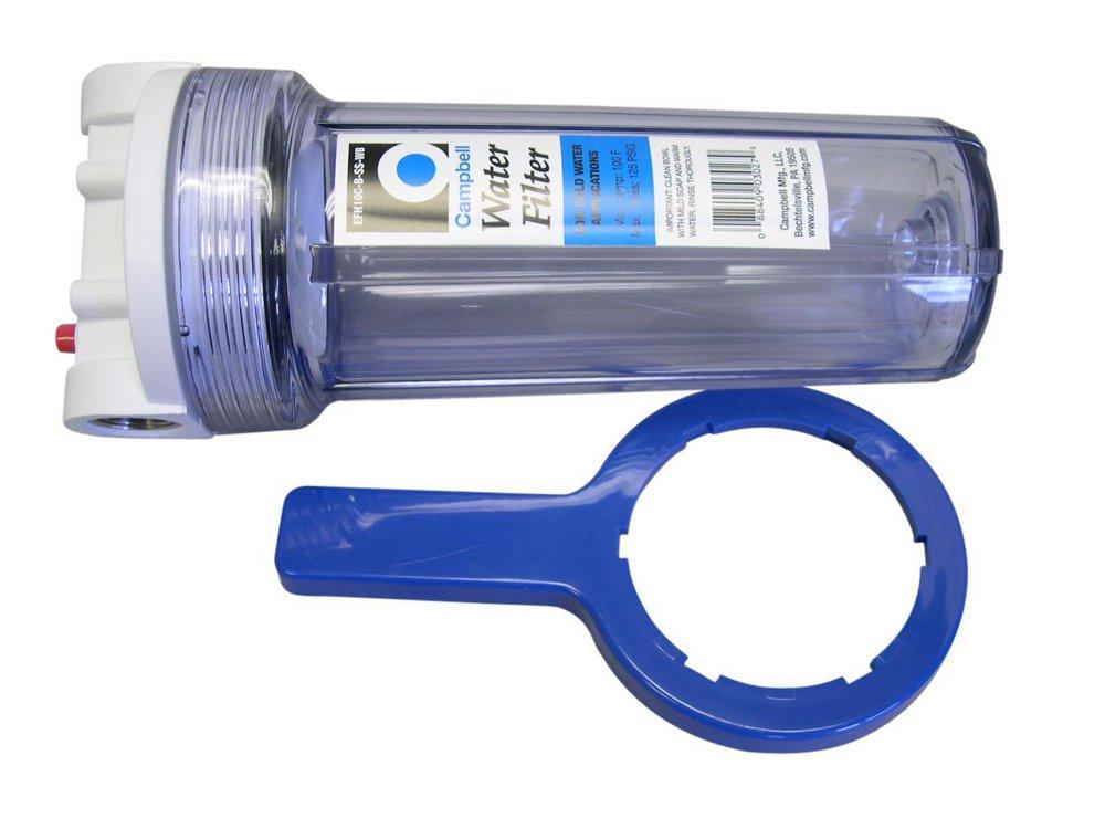 Campbell Manufacturing Clear/White Filter Housing with Button and Bracket 