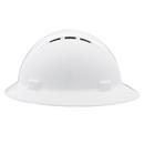 DeltaPlus White Size 6.5-8 Plastic Full Brim Vented Ratchet Hard Hat 