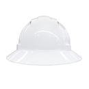 ERB Safety White Size 6.5-8 Plastic Full Brim Vented Ratchet Hard Hat 