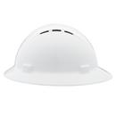 ERB Safety White Size 6.5-8 Plastic Full Brim Vented Ratchet Hard Hat 