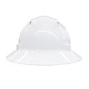 DeltaPlus White Size 6.5-8 Plastic Full Brim Vented Ratchet Hard Hat 