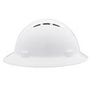 DeltaPlus White Size 6.5-8 Plastic Full Brim Vented Ratchet Hard Hat 