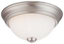Minka Lavery Brushed Nickel 13 in. 60W 2-Light Flushmount with Etched Opal Glass Shade 
