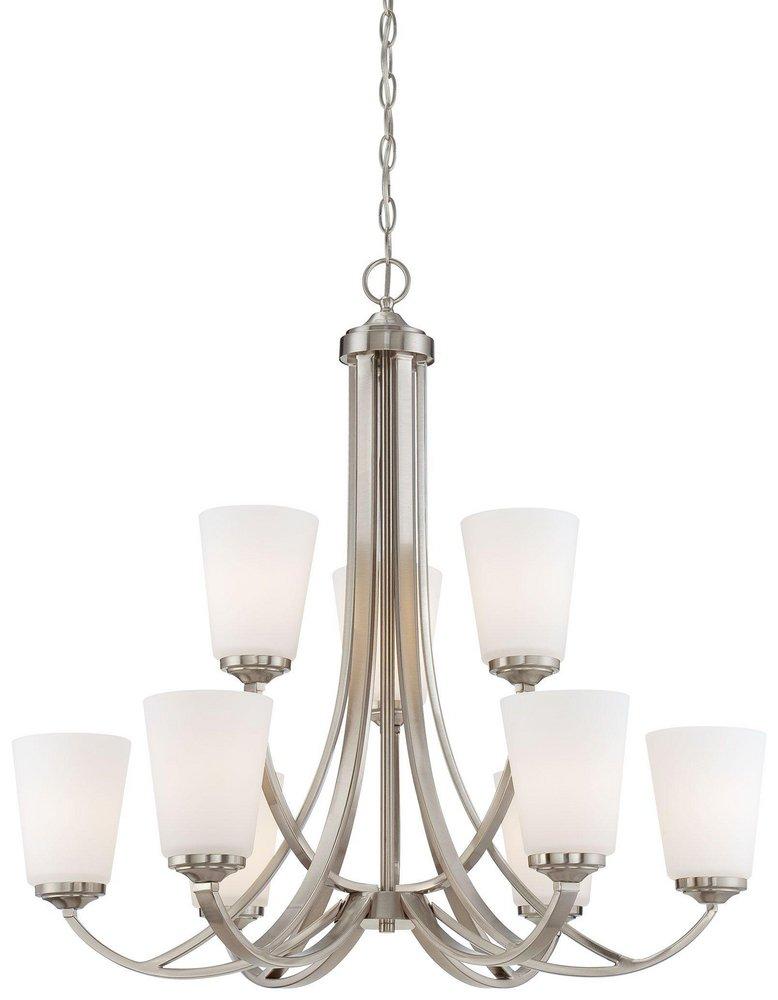 Minka Lavery Brushed Nickel 30 in. 100W 9-Light Medium E-26 Incandescent Chandelier 