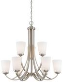 Minka Lavery Brushed Nickel 30 in. 100W 9-Light Medium E-26 Incandescent Chandelier 