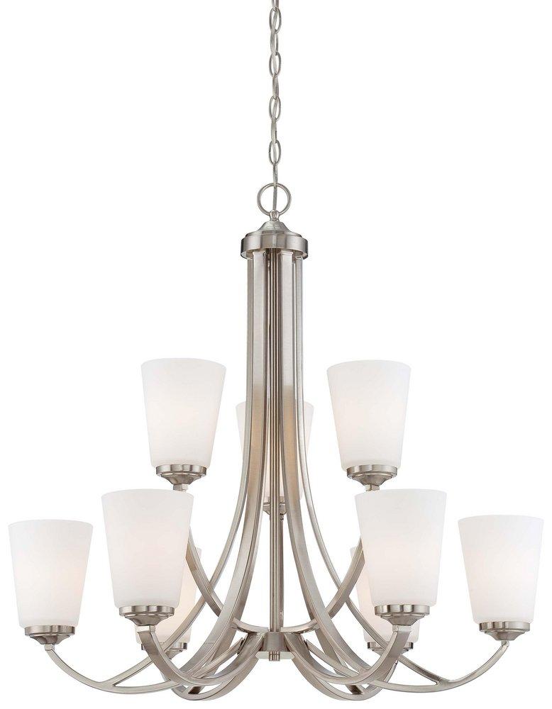Minka Lavery Brushed Nickel 30 in. 100W 9-Light Medium E-26 Incandescent Chandelier 