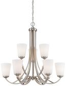 Minka Lavery Brushed Nickel 30 in. 100W 9-Light Medium E-26 Incandescent Chandelier 