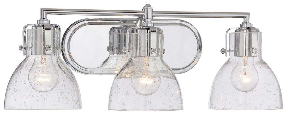 Minka Lavery Polished Chrome 8-1/4 in. 100W Bath Light in Polished Chrome with Clear Seeded Glass Shade 