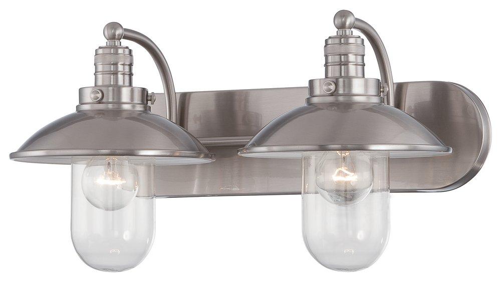 Minka Lavery Brushed Nickel 10-1/2 in. 60W Bath Light in Brushed Nickel with Clear Glass Shade 