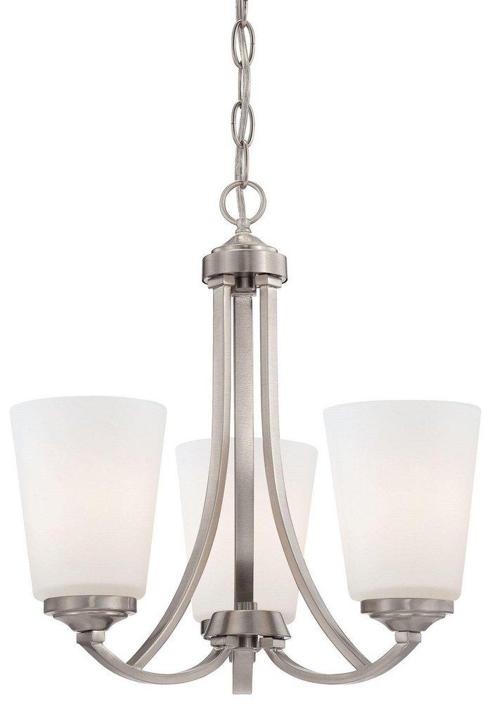 Minka Lavery Brushed Nickel 16 in. 100W 3-Light Medium E-26 Incandescent Chandelier 