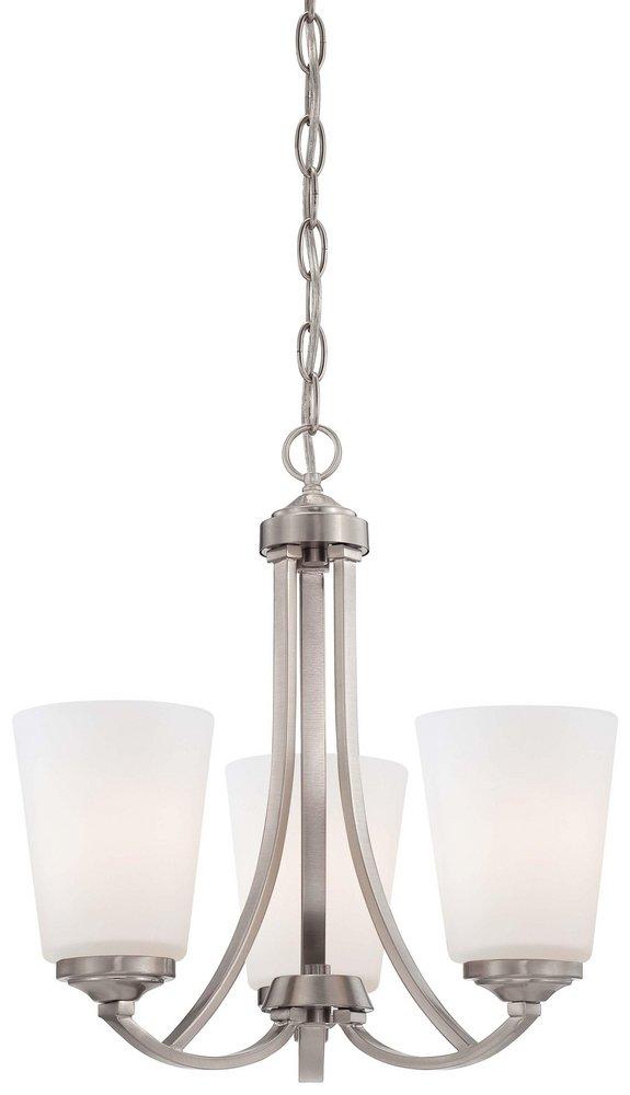 Minka Lavery Brushed Nickel 16 in. 100W 3-Light Medium E-26 Incandescent Chandelier 