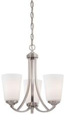 16 in. 100W 3-Light Medium E-26 Incandescent Chandelier in Brushed Nickel