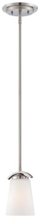 Minka Lavery Brushed Nickel 7-1/2 in. 100W 1-Light Pendant with Etched White Glass Shade 