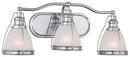 23-1/2 in. 3-Light Bath Light with Ribbed Opal Glass in Polished Chrome