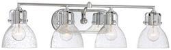 31-1/2 in. 4-Light Bath Light with Clear Seeded Glass in Polished Chrome