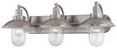 10-1/2 in. 60W 3-Light Bath Light in Brushed Nickel with Clear Glass Shade