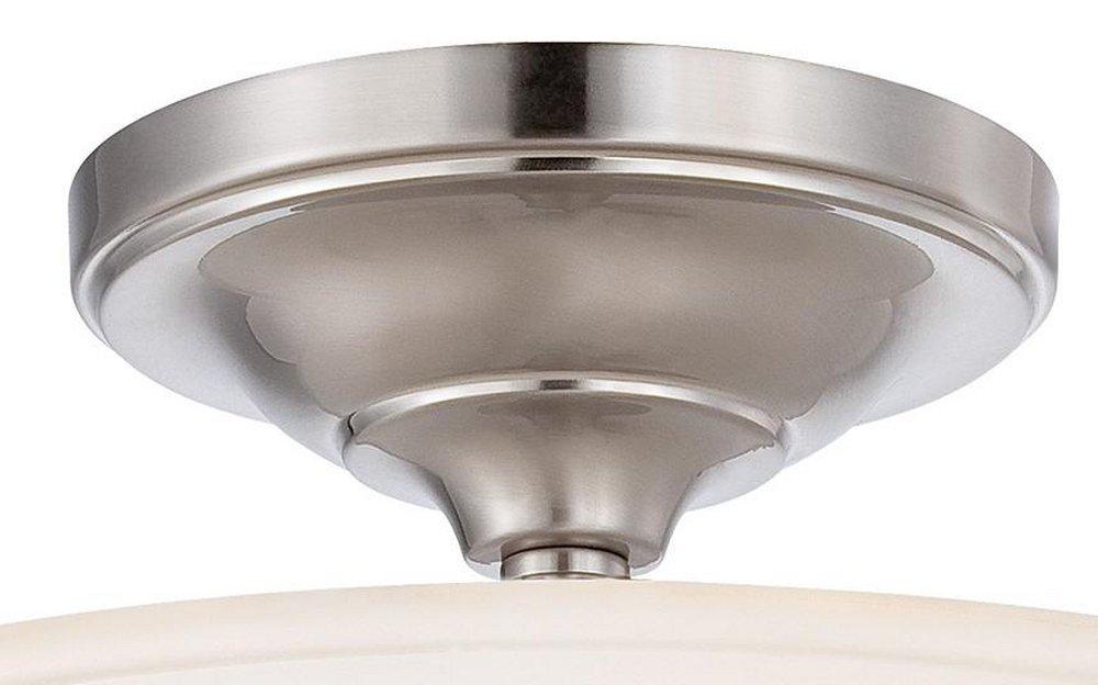 Minka Lavery Brushed Nickel 10-3/4 in. 2-Light Semi-Flushmount Ceiling Fixture 
