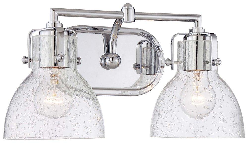 Minka Lavery Polished Chrome 8-1/4 in. 100W Bath Light in Polished Chrome with Clear Seeded Glass Shade 