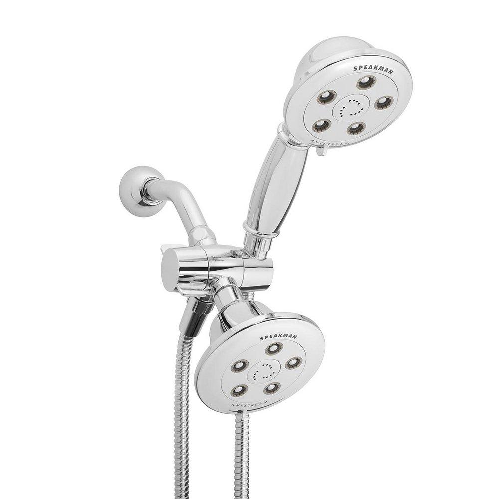 Speakman Polished Chrome Multifunction Showerhead and Hand Shower with Adjustable Bracket 
