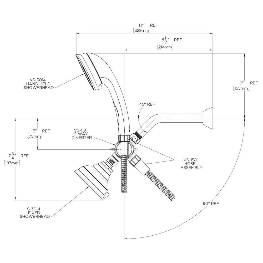Speakman Brushed Nickel California Energy Commission Not Registered Combination Hand Held Shower & Showerhead Brushed Nickel 2.5 