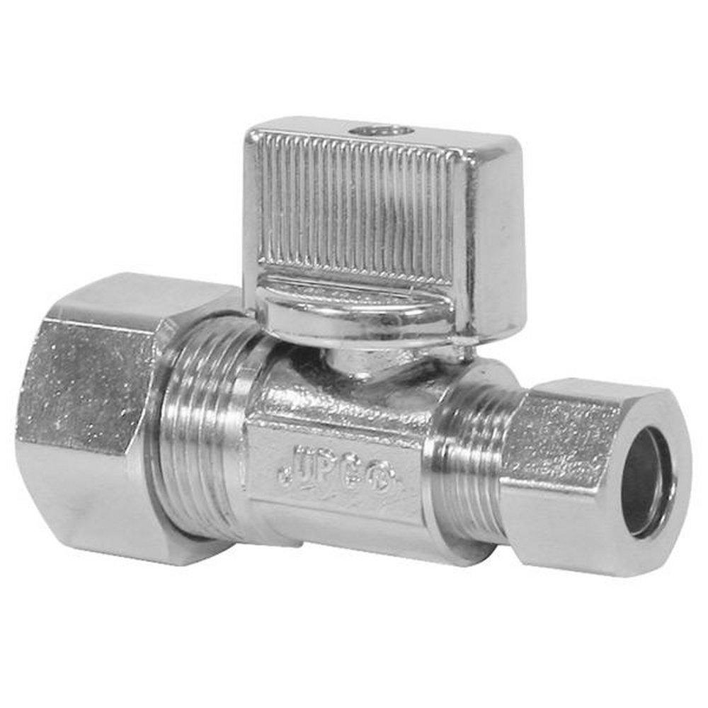 NIBCO Chrome Plated Compression Lever Handle Straight Supply Stop Valve in Chrome Plated 