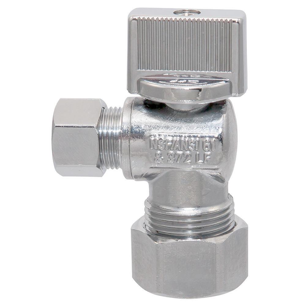 NIBCO Chrome Plated Compression Lever Handle Angle Supply Stop Valve in Chrome Plated 