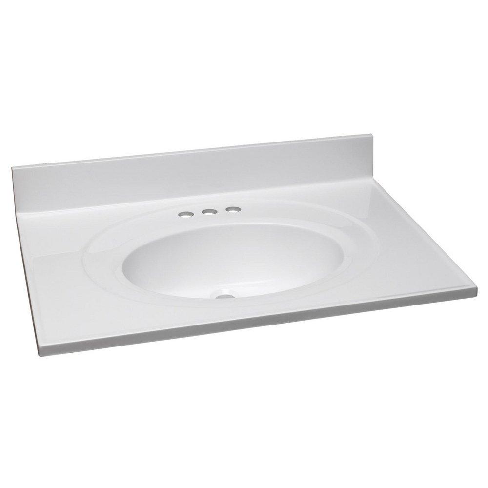 Design House Solid White 31 x 22 in. Marble Sleeved Vanity Top 