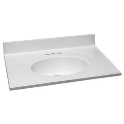 31 x 22 in. Marble Sleeved Vanity Top in White