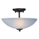 8-1/2 in. 2-Light Semi-Flushmount Ceiling Fixture in Oil Rubbed Bronze with Frosted Glass Shade