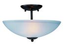 8-1/2 in. 2-Light Semi-Flushmount Ceiling Fixture in Oil Rubbed Bronze with Frosted Glass Shade
