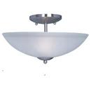 8-1/2 in. 2-Light Semi-Flushmount Ceiling Fixture in Satin Nickel with Frosted Glass Shade