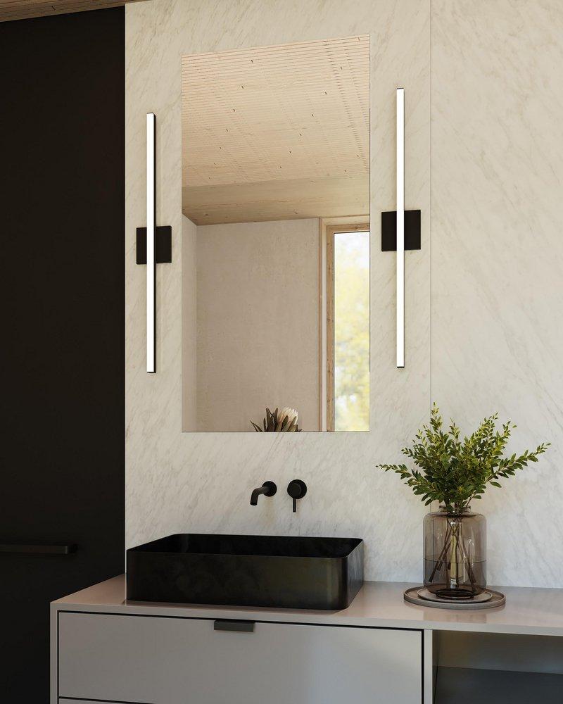 SONNEMAN Satin Black 10W LED Dimmable LED Sconce or Bath Bar 