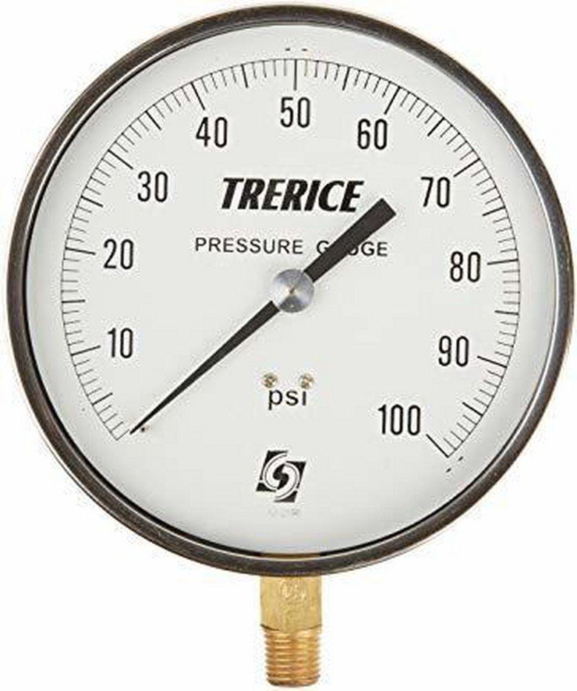 H.O. Trerice 2-1/2 x 1/4 in. Full Face Center Back Mount Logo Pressure Gauge 