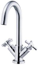 Double Cross Handle Centerset Lavatory Faucet in Polished Chrome